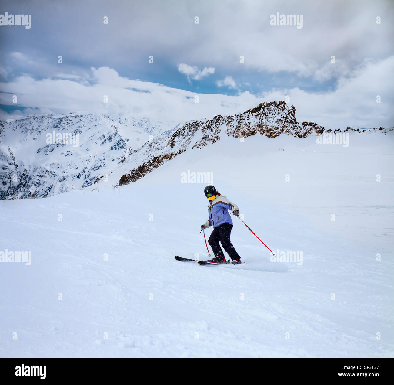 skier, extreme winter sport Stock Photo