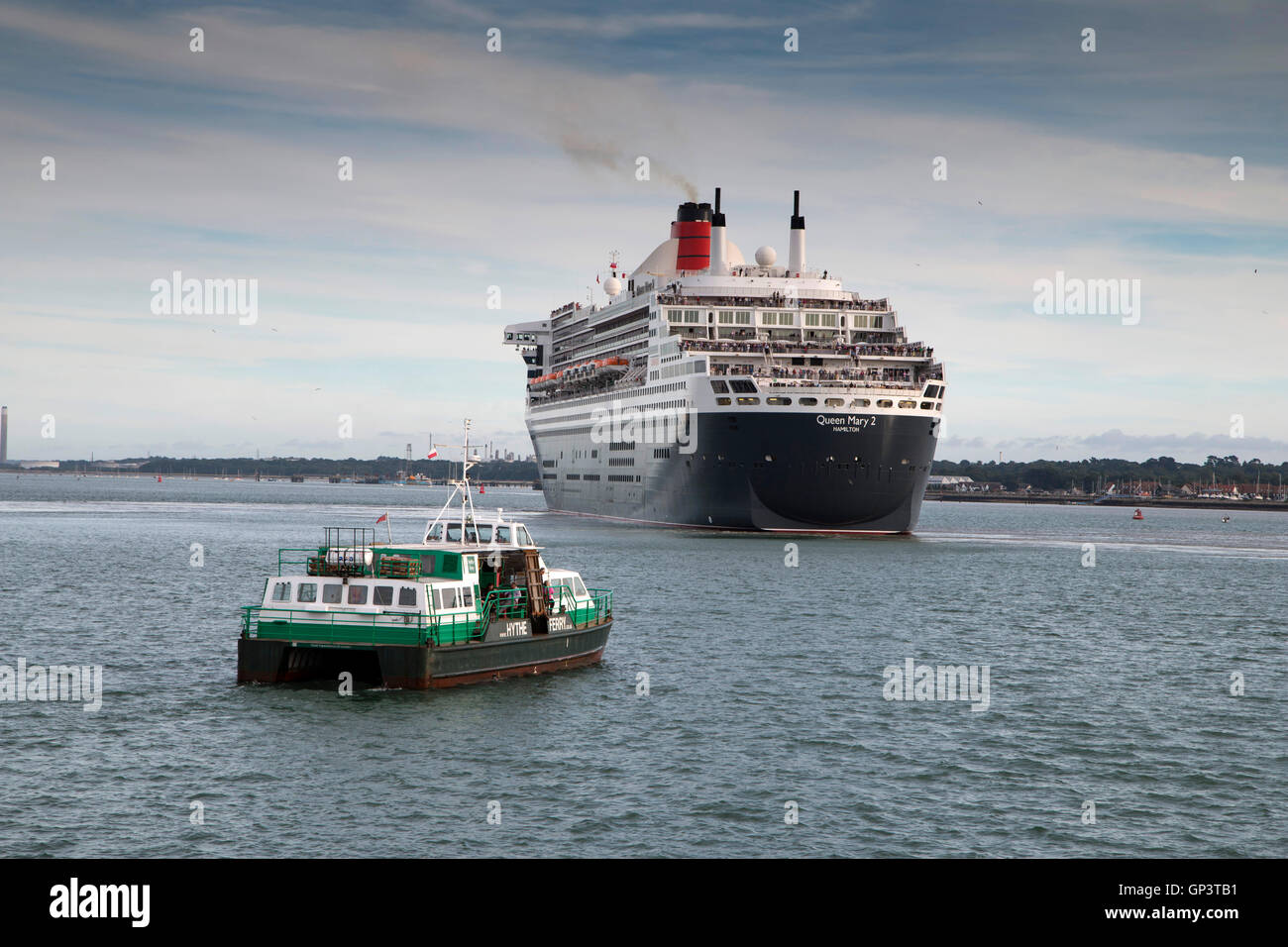 Cunard Cruise Ship Queen Mary 2 leaving Southampton en route to New