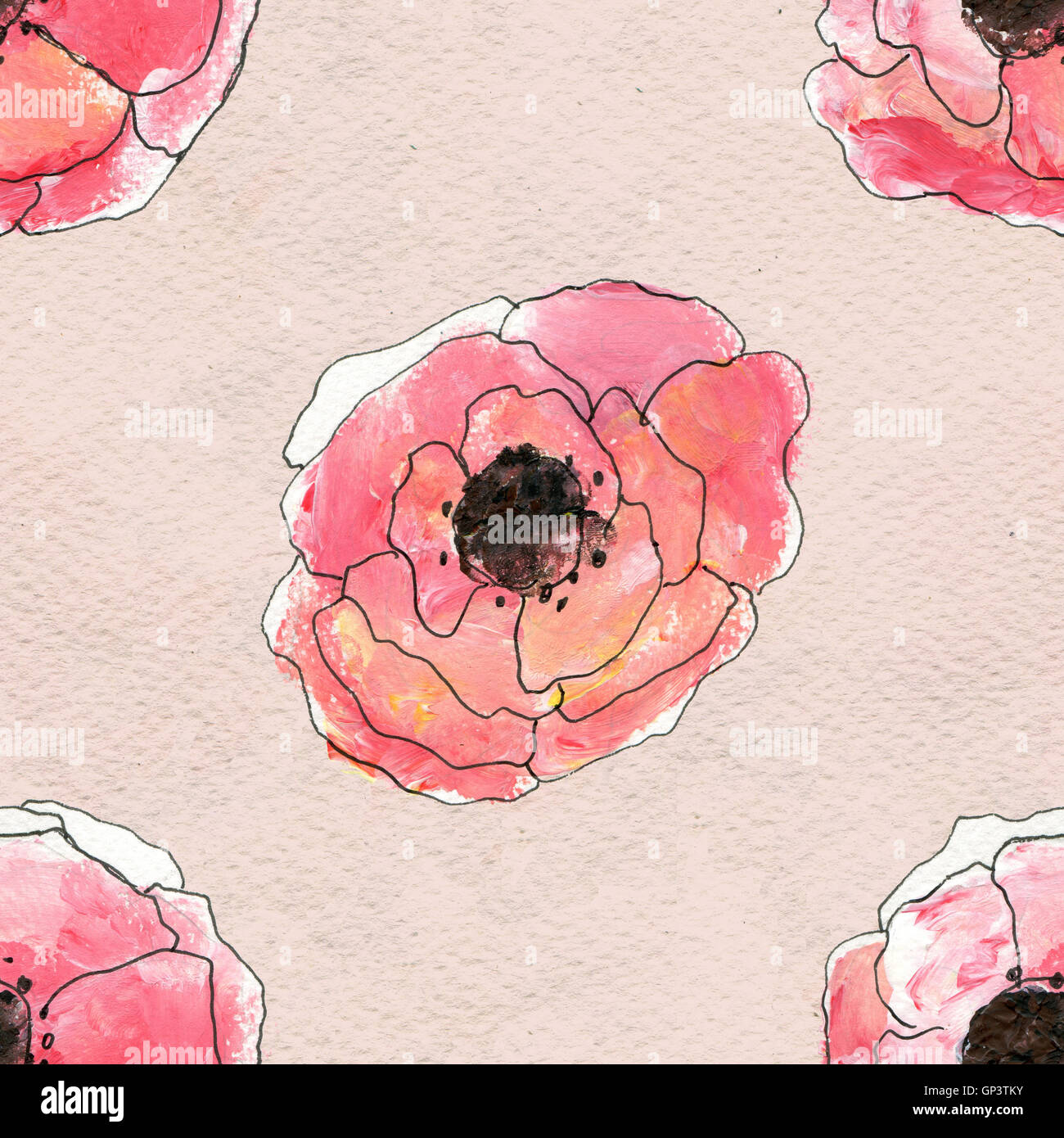 Poppy art deco pattern hi-res stock photography and images - Alamy