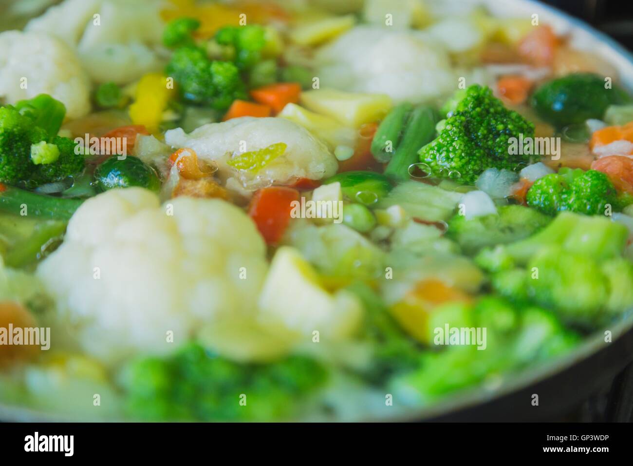Vegetable, broccoli, cauliflower stew Stock Photo Alamy