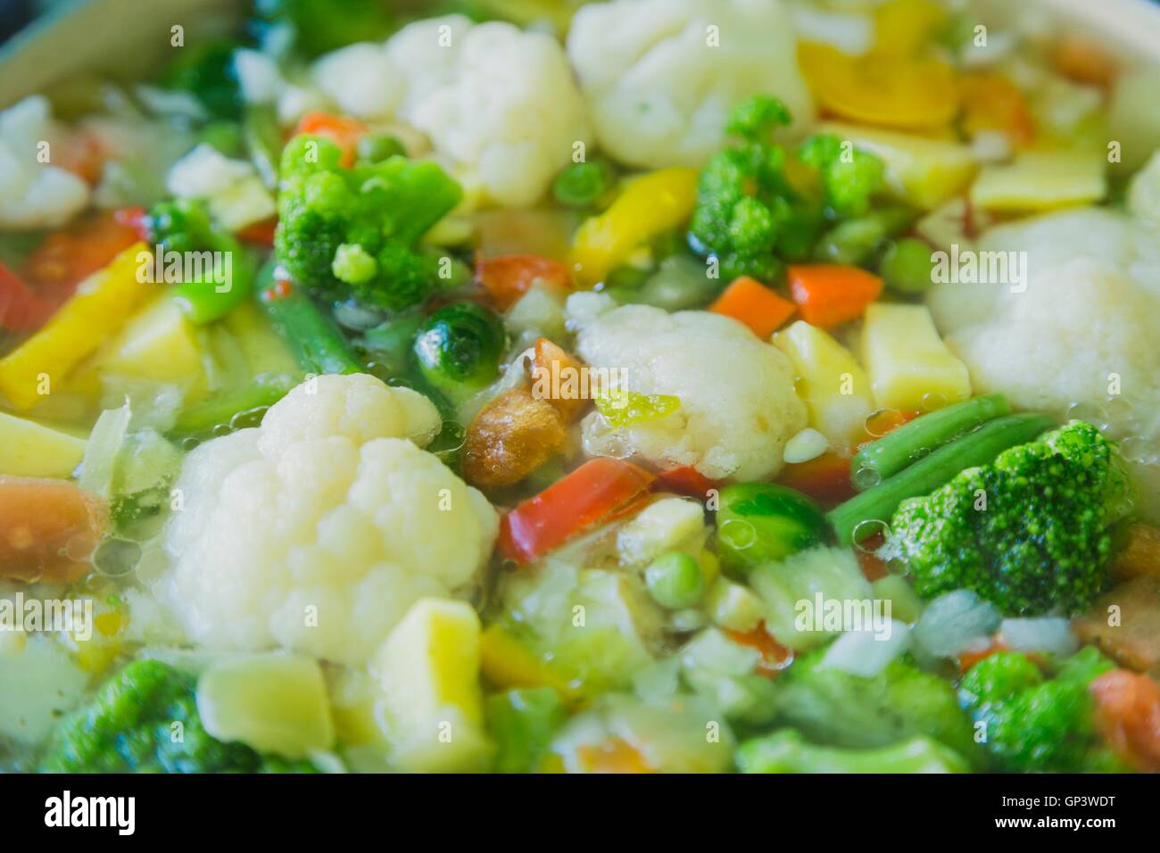 Vegetable, broccoli, cauliflower stew Stock Photo Alamy