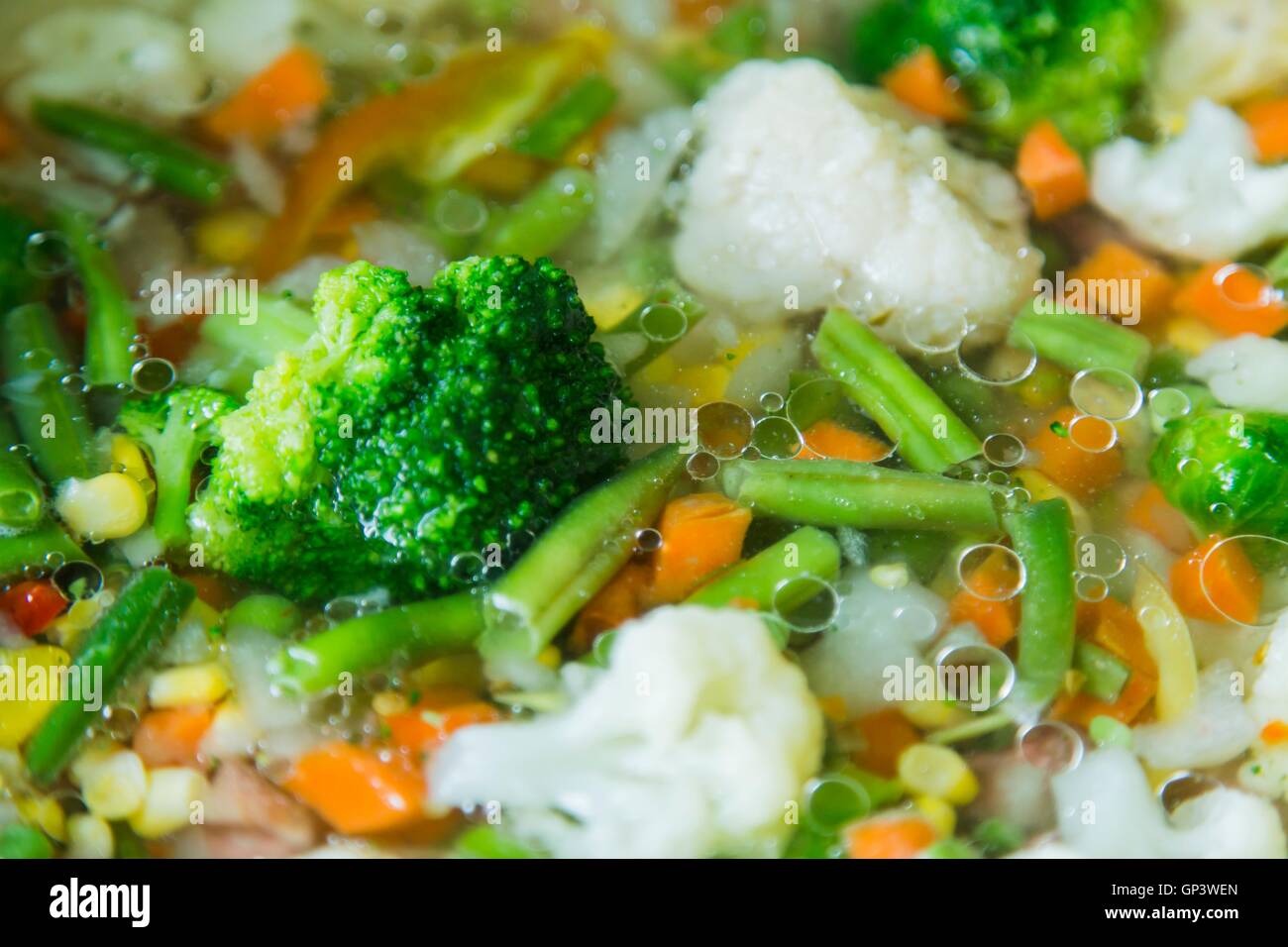 Vegetable, broccoli, cauliflower stew Stock Photo Alamy