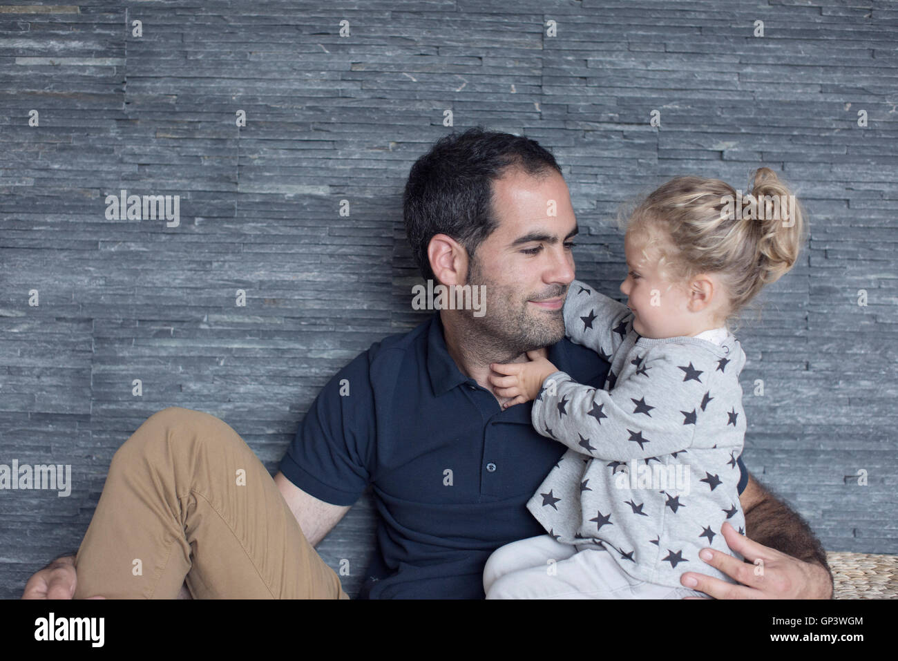 Father and young daughter, portrait Stock Photo