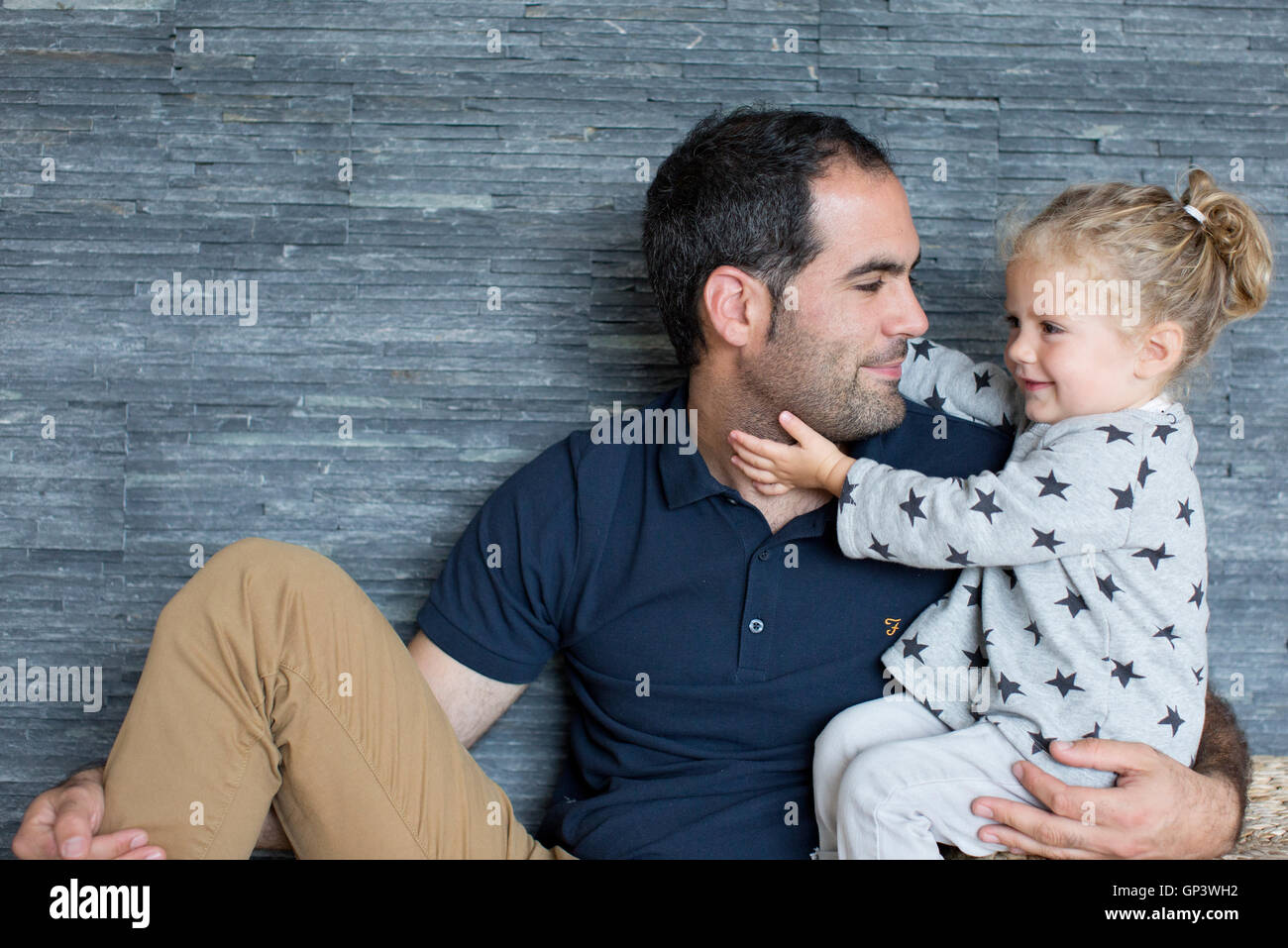 Father and young daughter, portrait Stock Photo