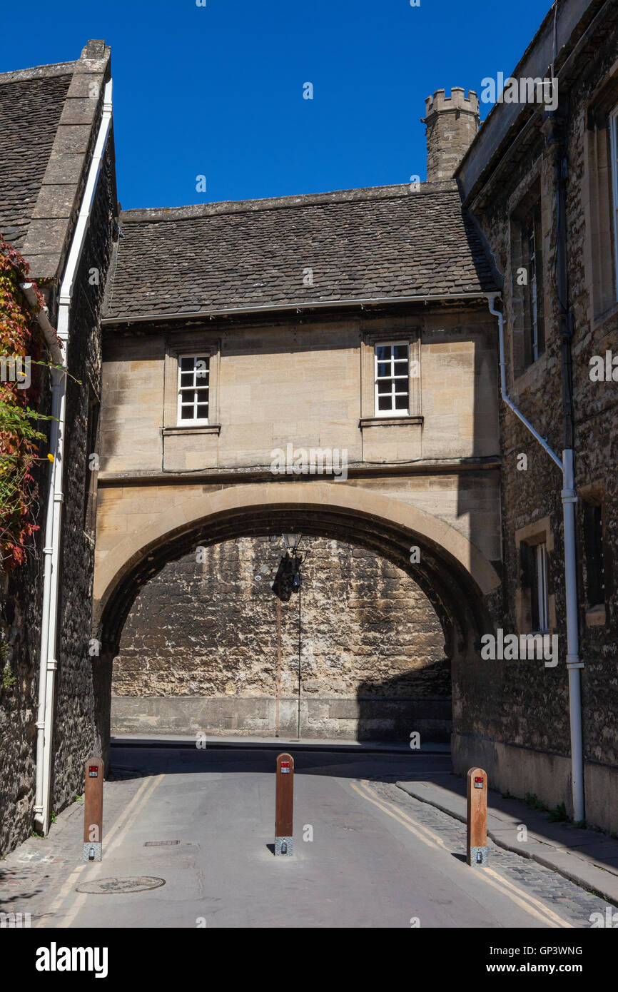 The Covered Bridge on Queens Lane in the historic city of Oxford