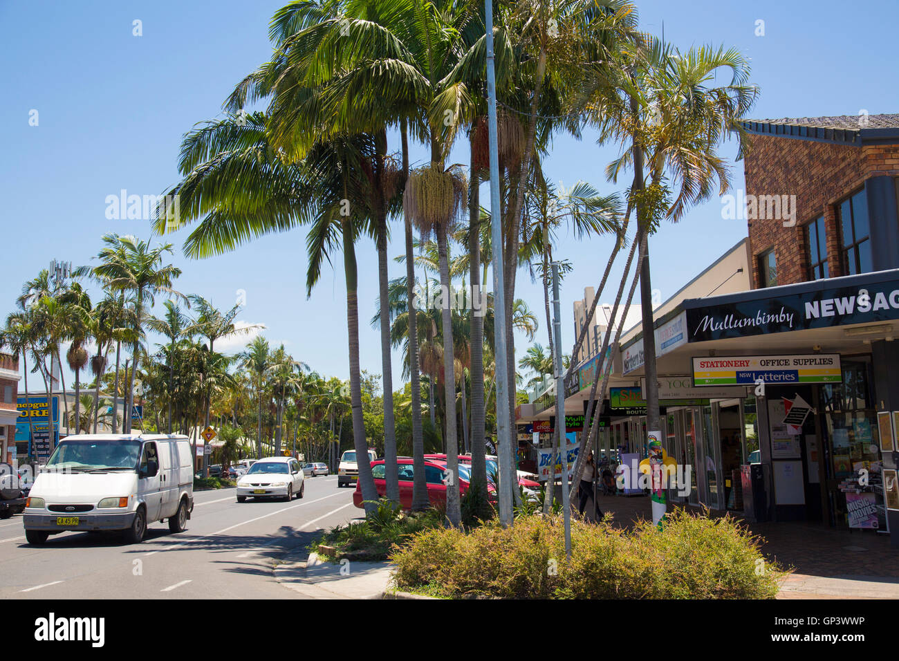 Mullumbimby high street, a town village near Byron Bay in northern new