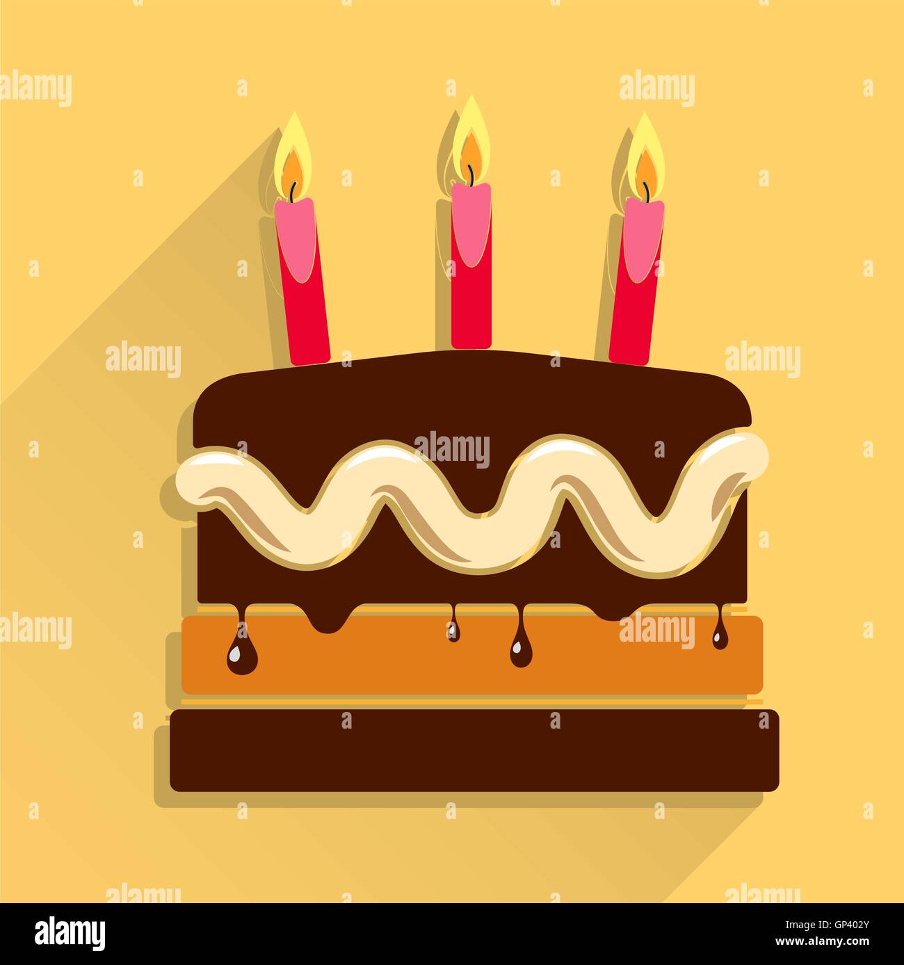 Birthday cake flat icon with long shadow Stock Vector Image & Art - Alamy