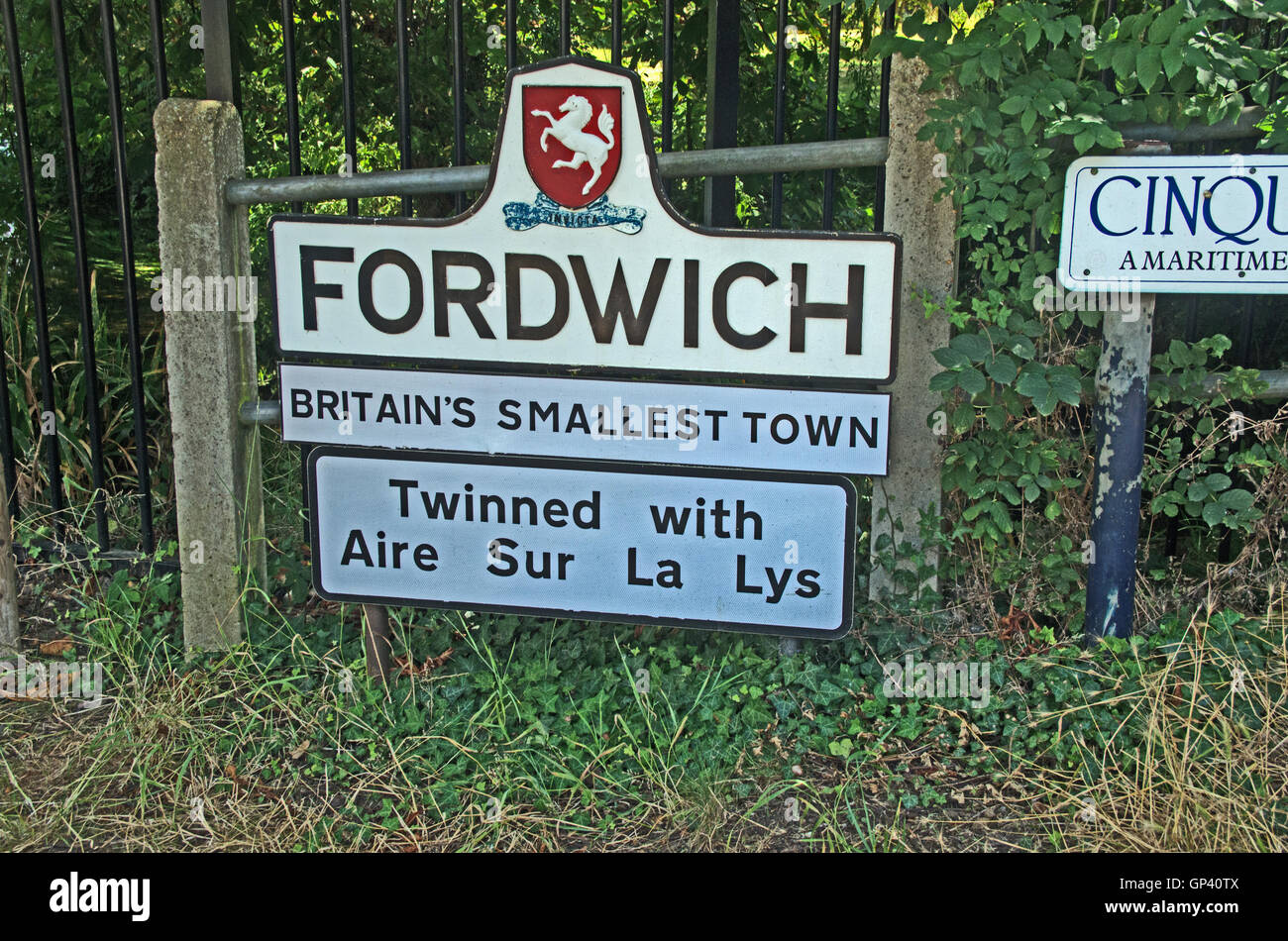 Fordwich, Kent, Smallest Town Sign, England Stock Photo Alamy