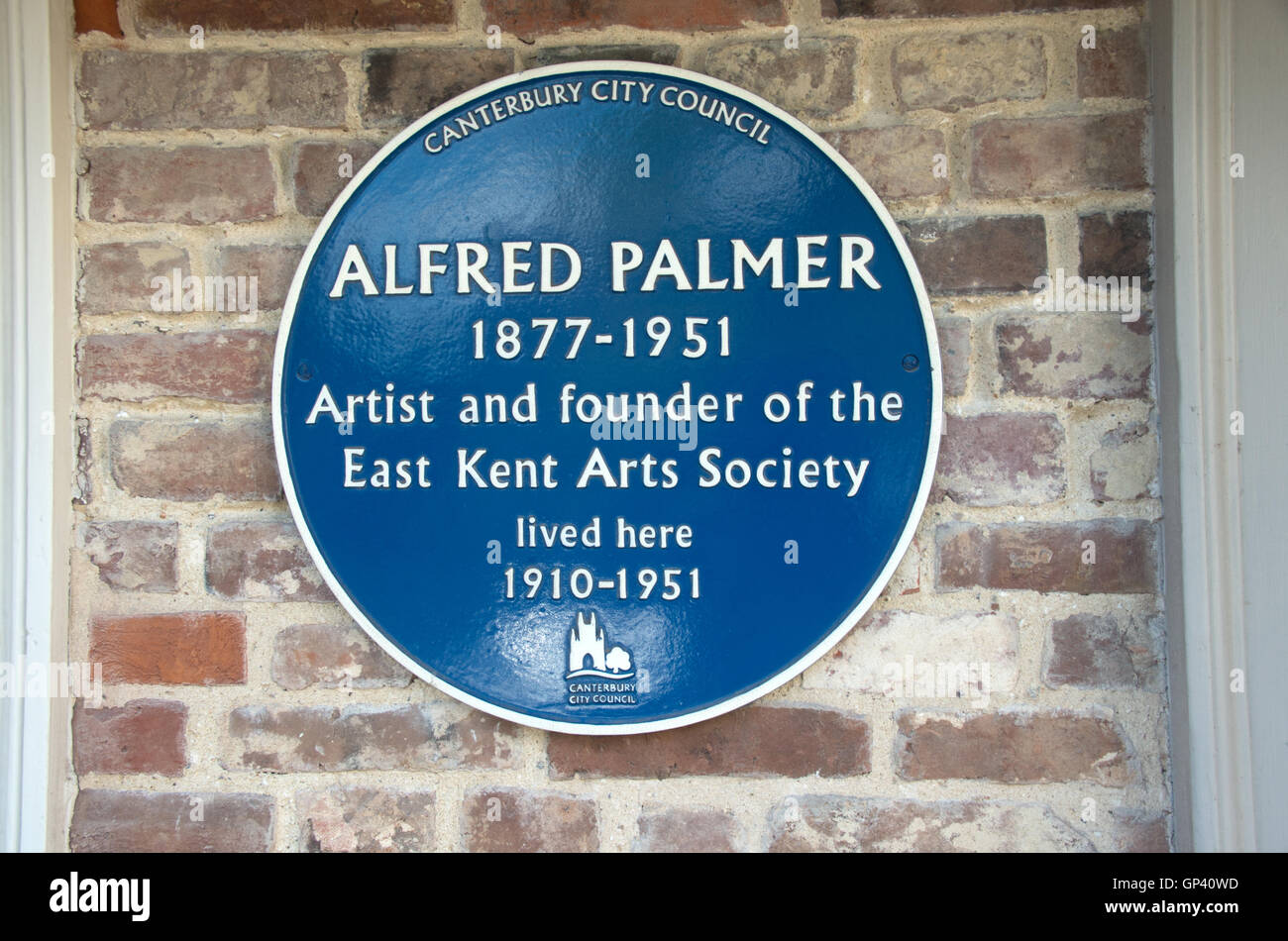 Fordwich, Kent, Alfred Palmer Blue Plaque, England Stock Photo
