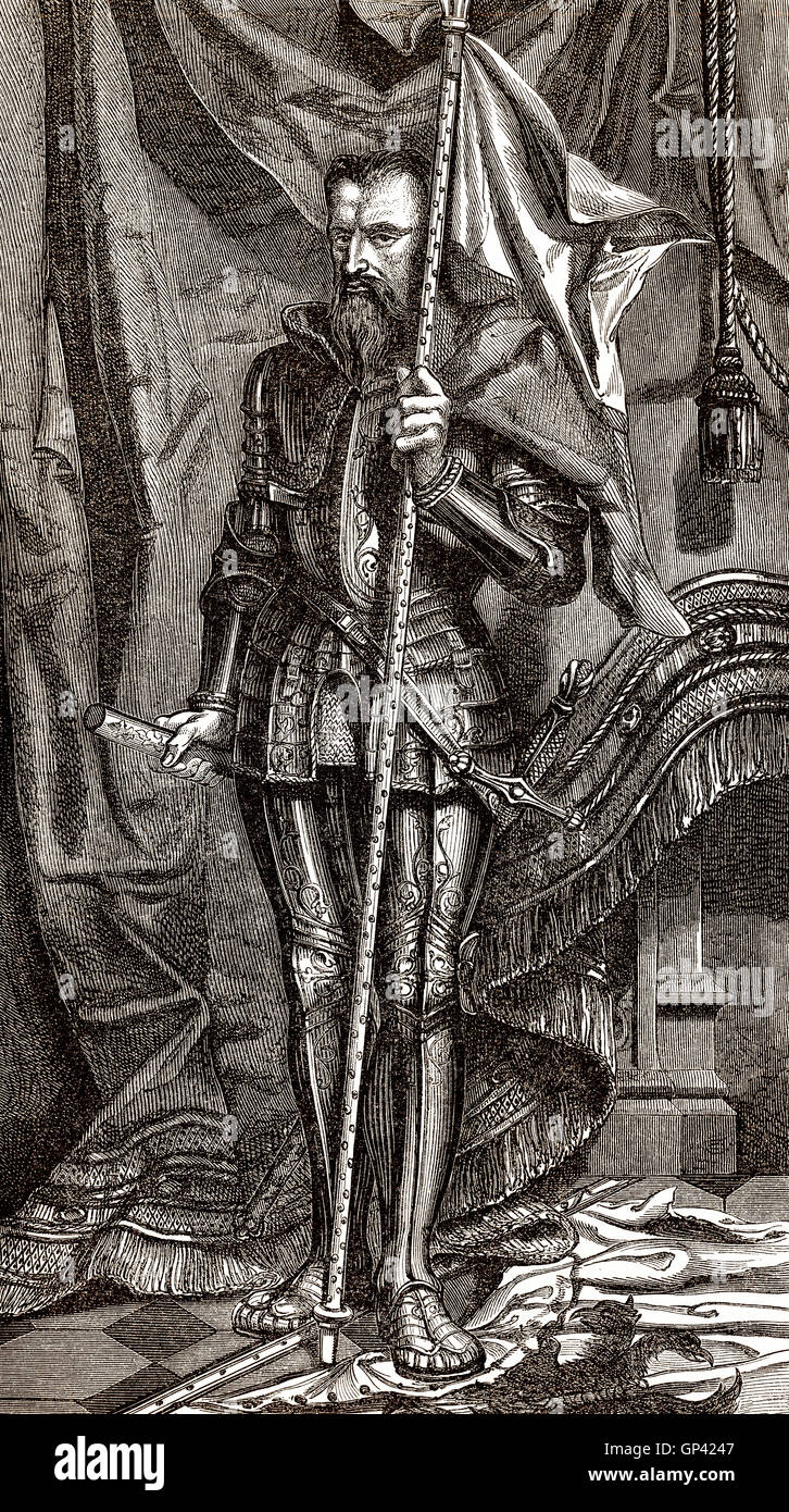 Henry I, Prince of Joinville, Duke of Guise, Count of Eu, called Le Balafré or Scarface, 1550-1588, a key figure in the French W Stock Photo