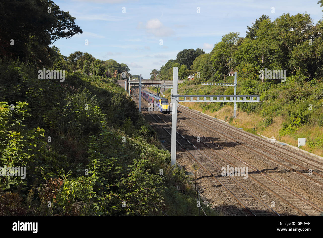 A 5 car 180 in Sonning cutting heading towards London on the up main
