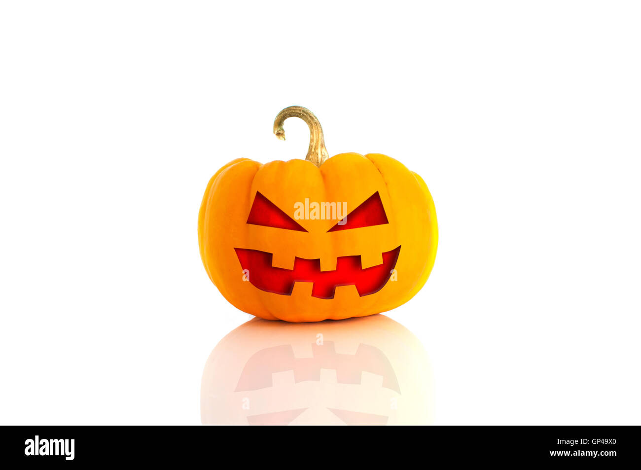 Scary Jack O'Lantern isolated on white Stock Photo - Alamy