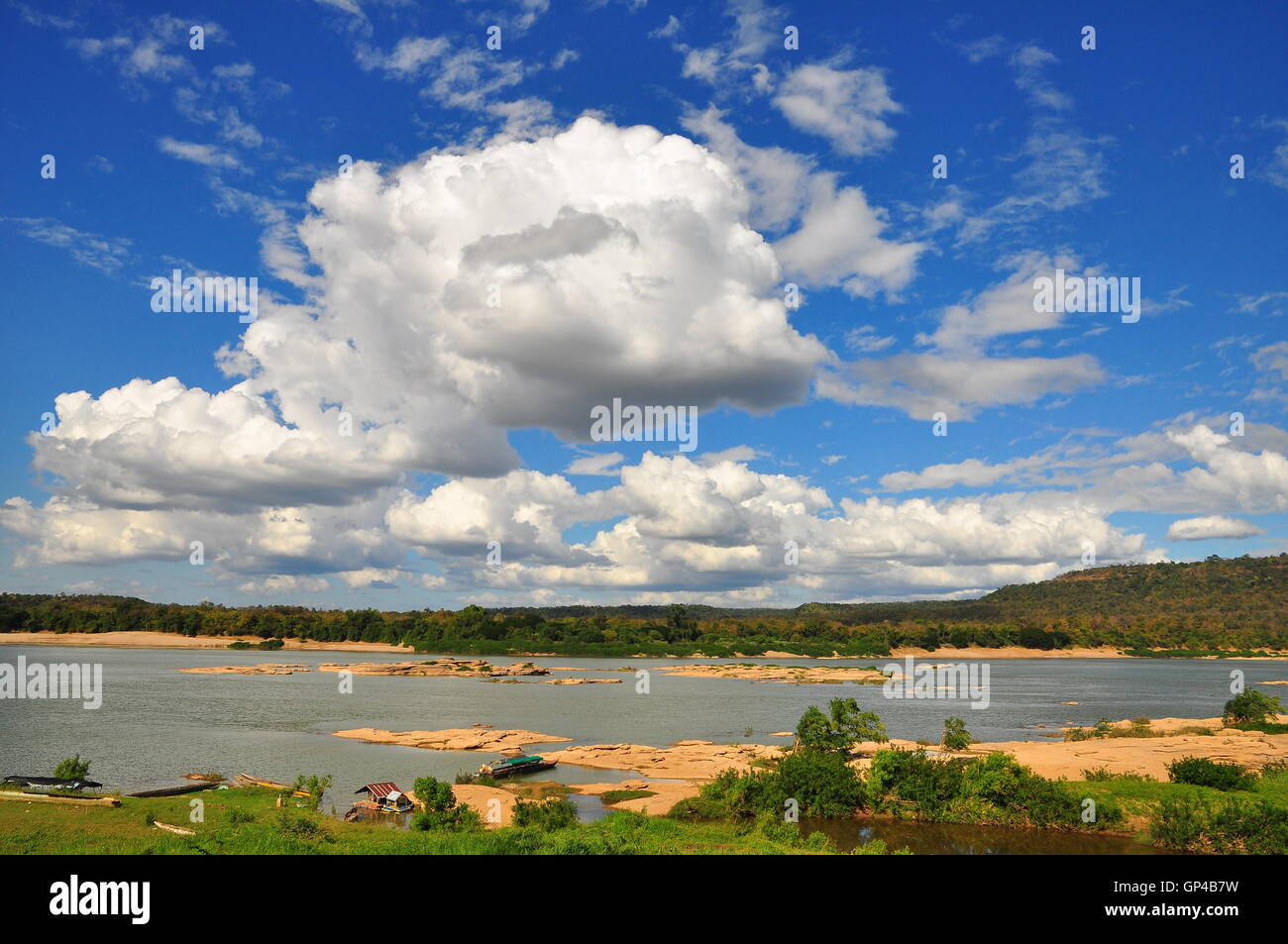 river and sky with cloud. summer landscape Stock Photo - Alamy