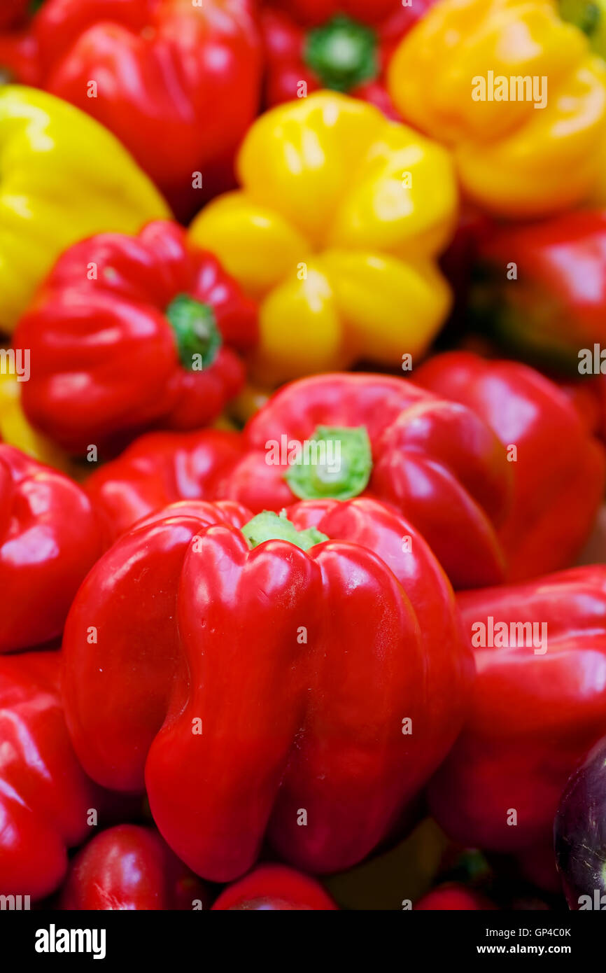 Red and Yellow Bell Peppers Stock Photo - Alamy