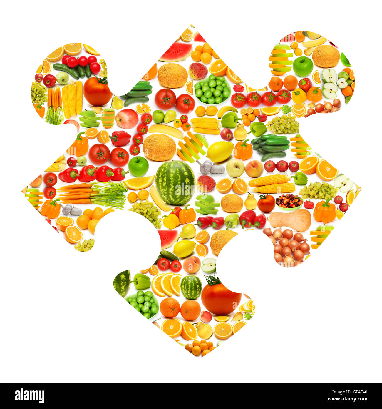 Silhoette made from various fruits and vegetables Stock Photo - Alamy