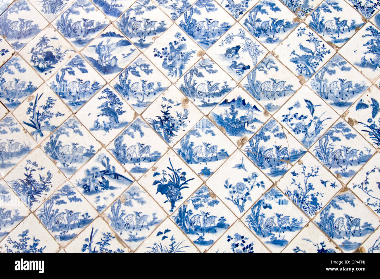 Traditional Chinese ceramic tiles Stock Photo Alamy