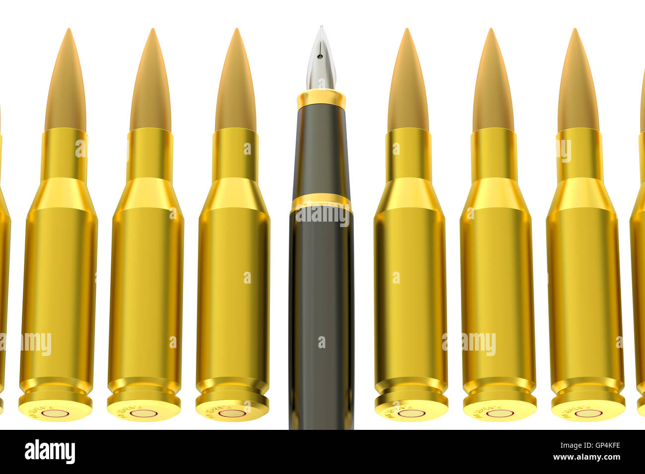 pen and bullets, information war concept. 3D rendering Stock Photo Alamy