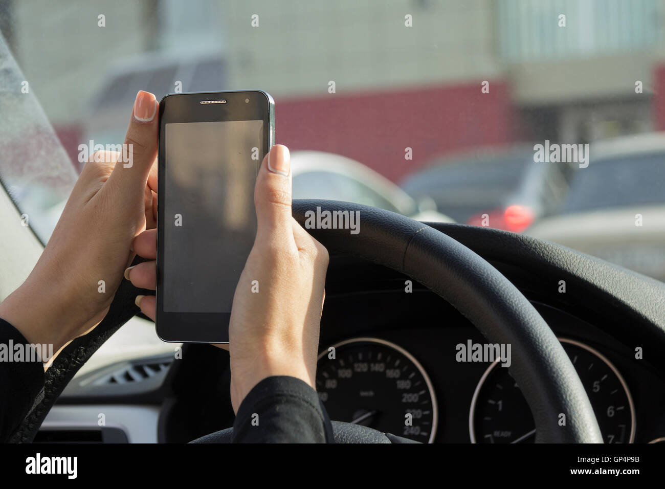 Girl behind steering wheel hi-res stock photography and images - Alamy