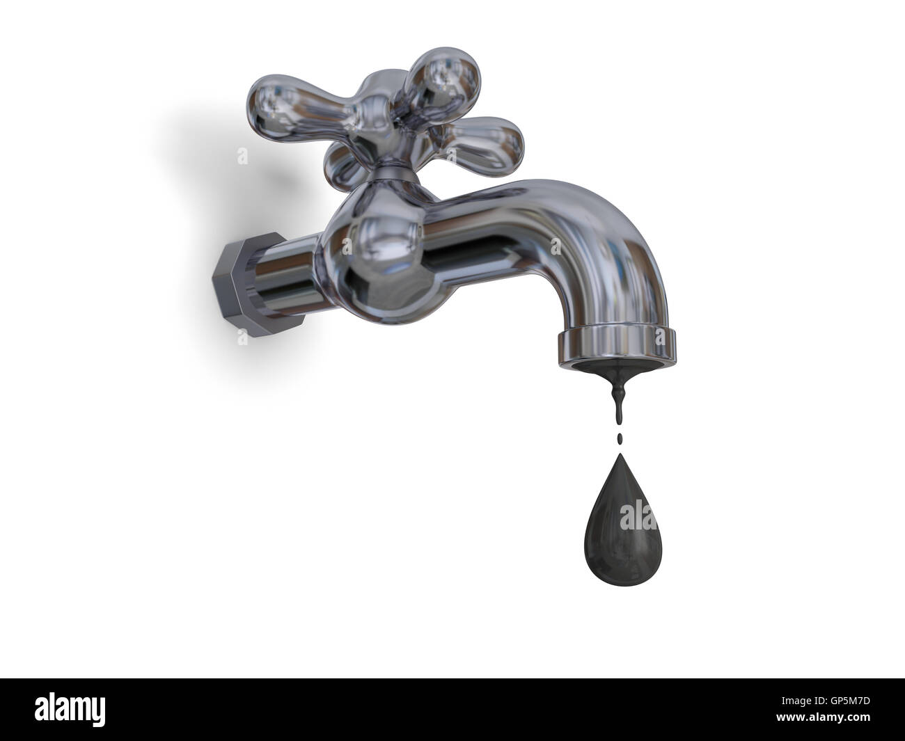 Tap dripping oil Stock Photo