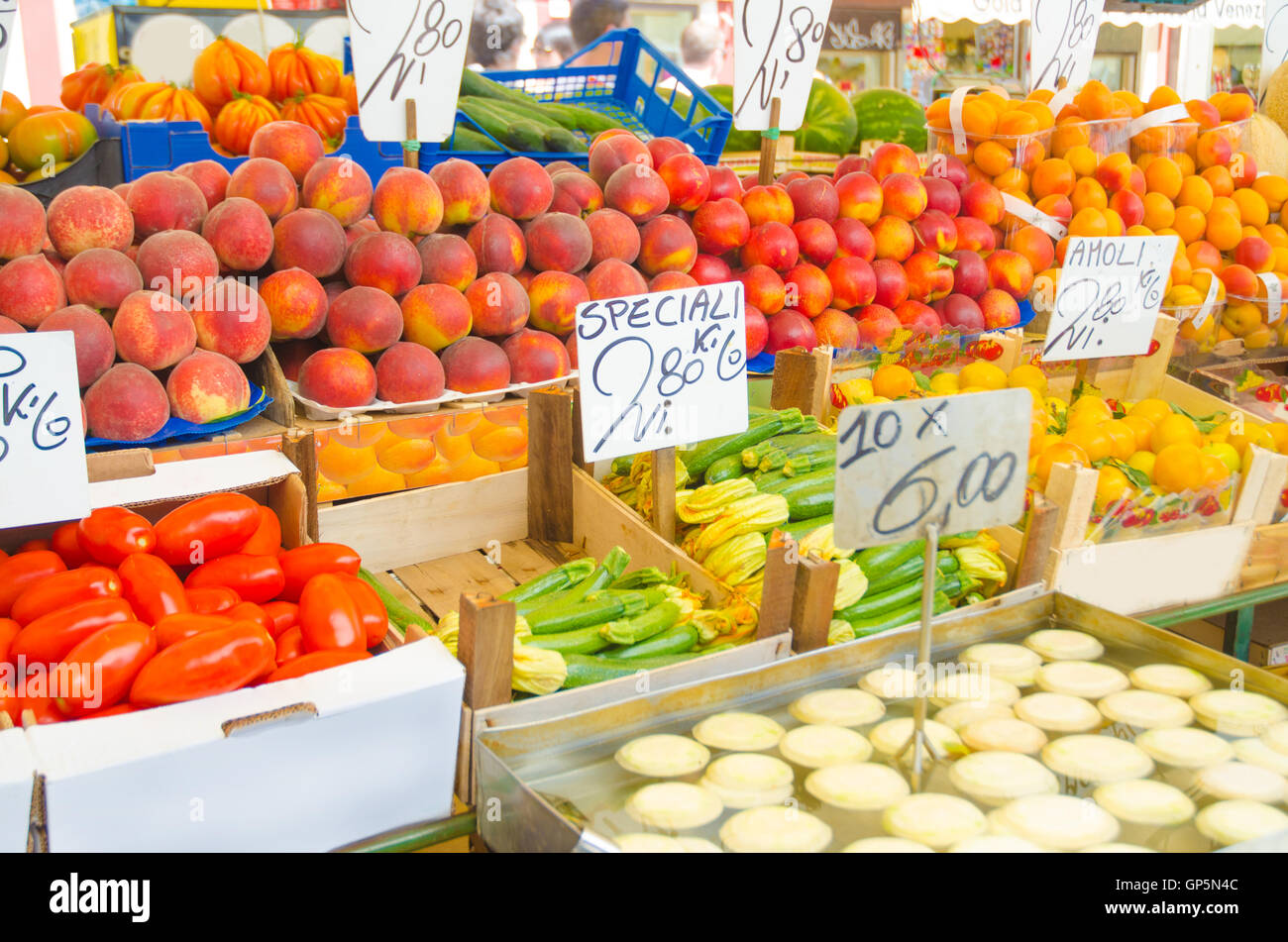 Fruits and vegetables at the market stall Stock Photo - Alamy