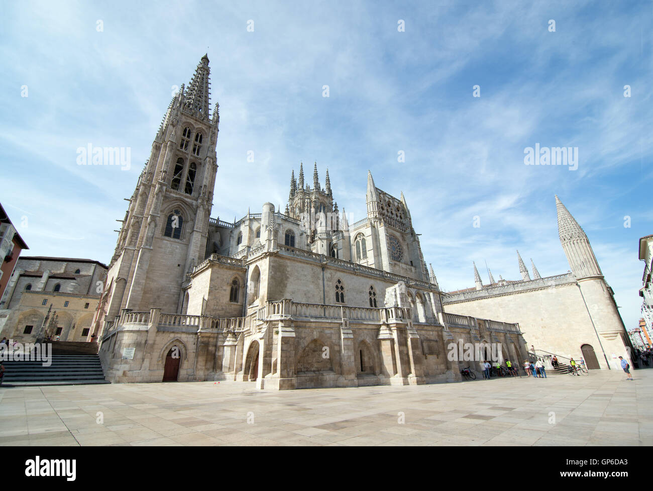 BURGOS, SPAIN - 31 AUGUST, 2016: Construction on Burgos' Gothic Cathedral began in 1221 and spanned mainly from the 13th to 15th Stock Photo