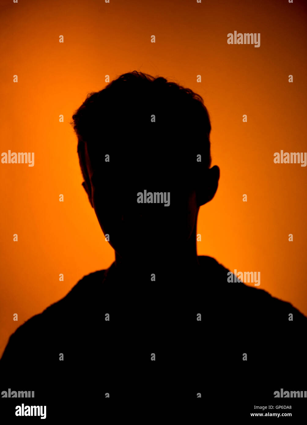 Young mans silhouette, avatar Stock Photo
