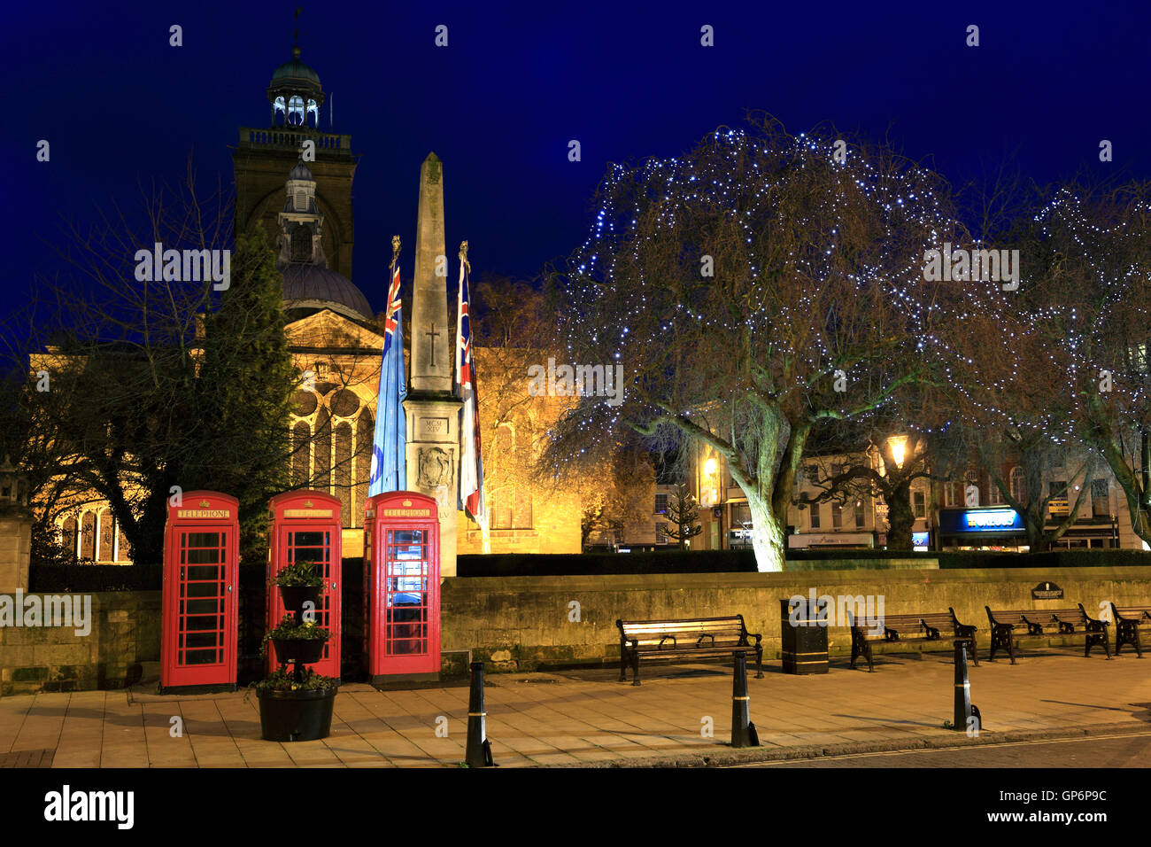 Christmas Lights, All Saints Church, Northampton town, Northamptonshire