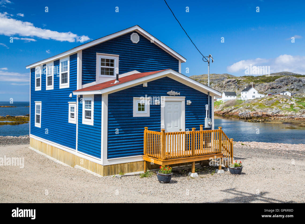 A salt box home in the fishing village of Fogo on Fogo Island