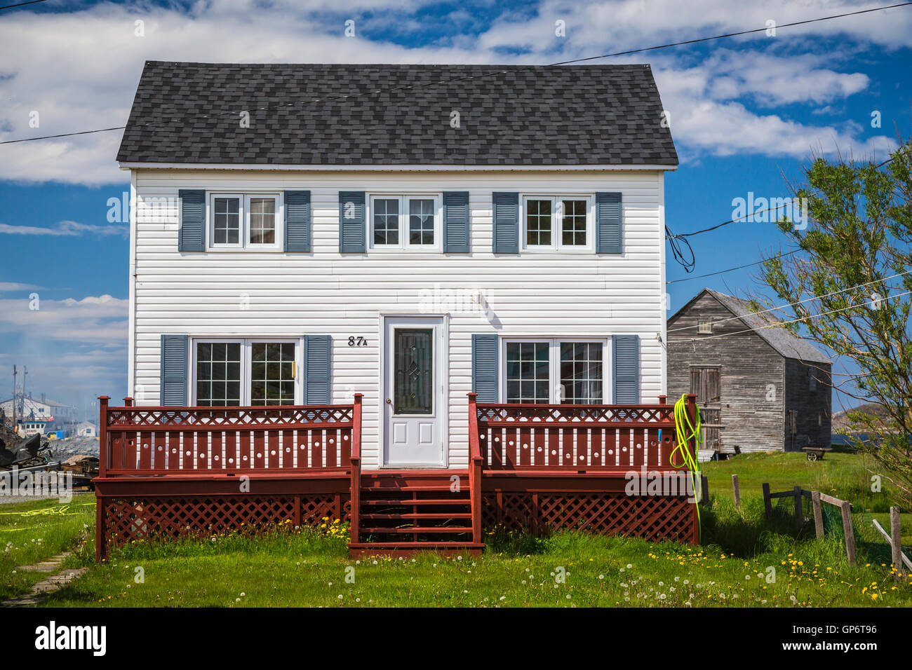 A salt box home in the fishing village of Fogo on Fogo Island