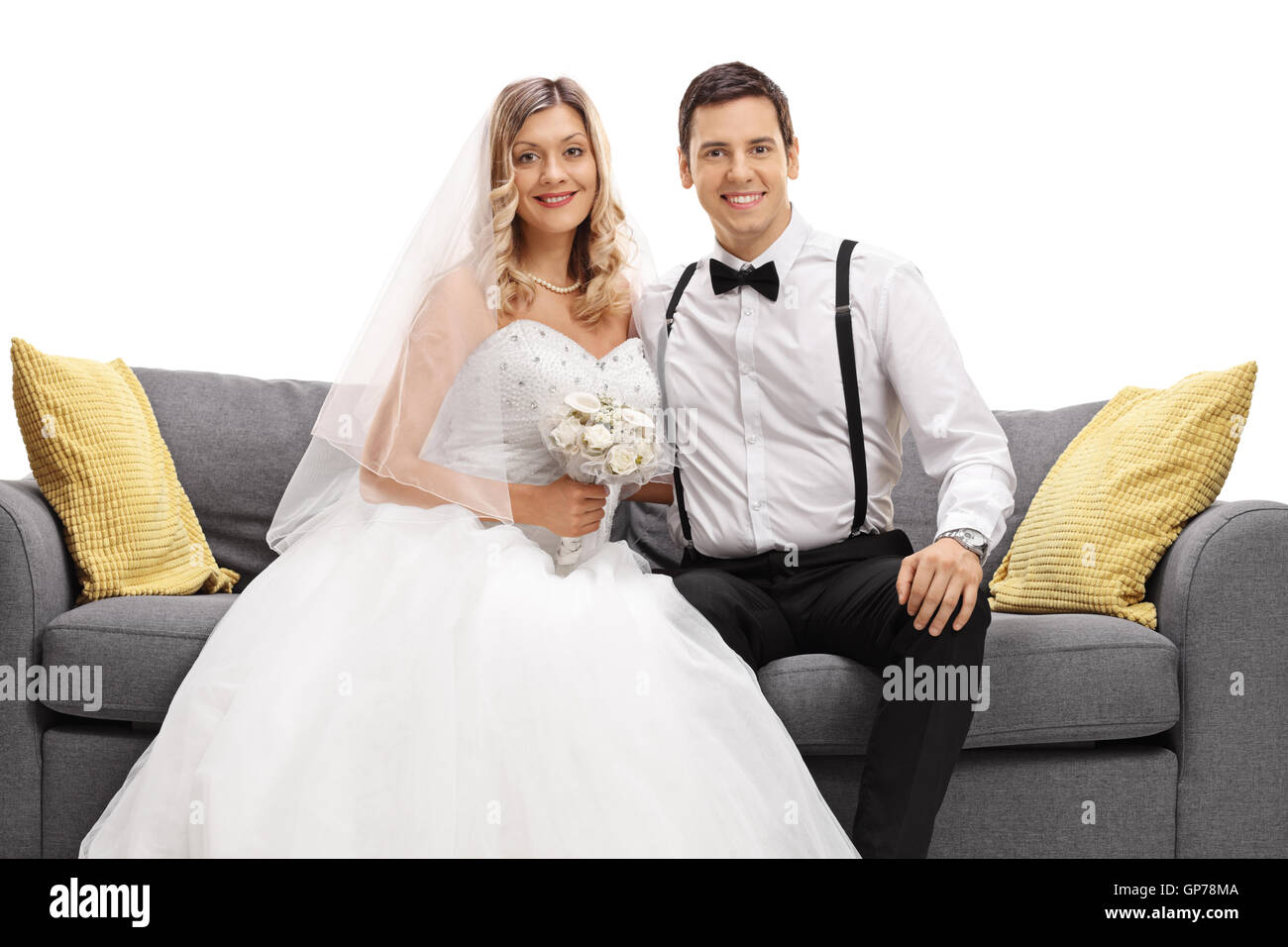 Happy newlywed couple together hi-res stock photography and images - Alamy