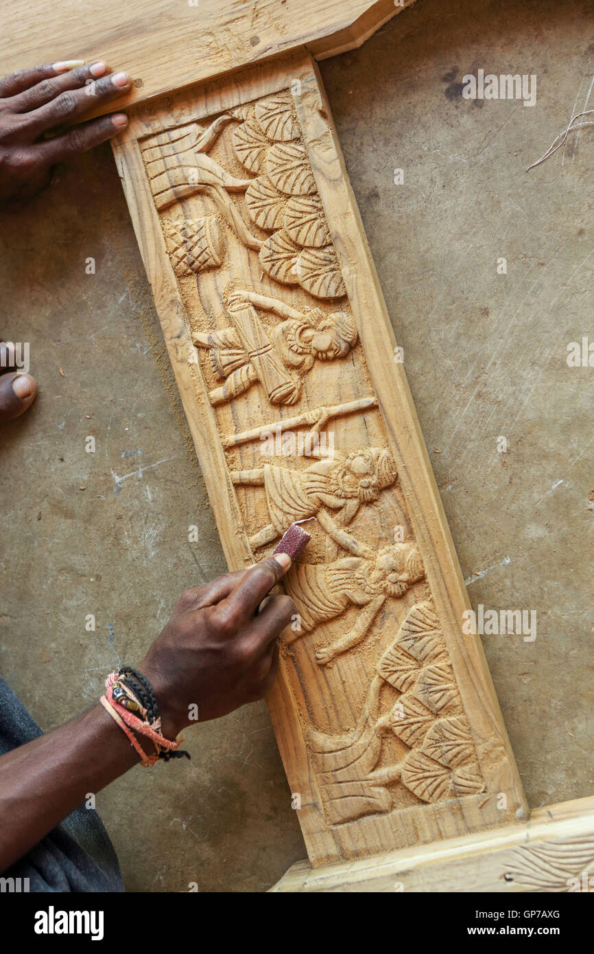 Wood carving, bastar, chhattisgarh, india, asia Stock Photo