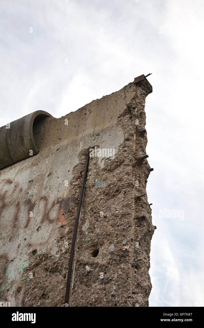 Remains of the decaying Berlin Wall Stock Photo