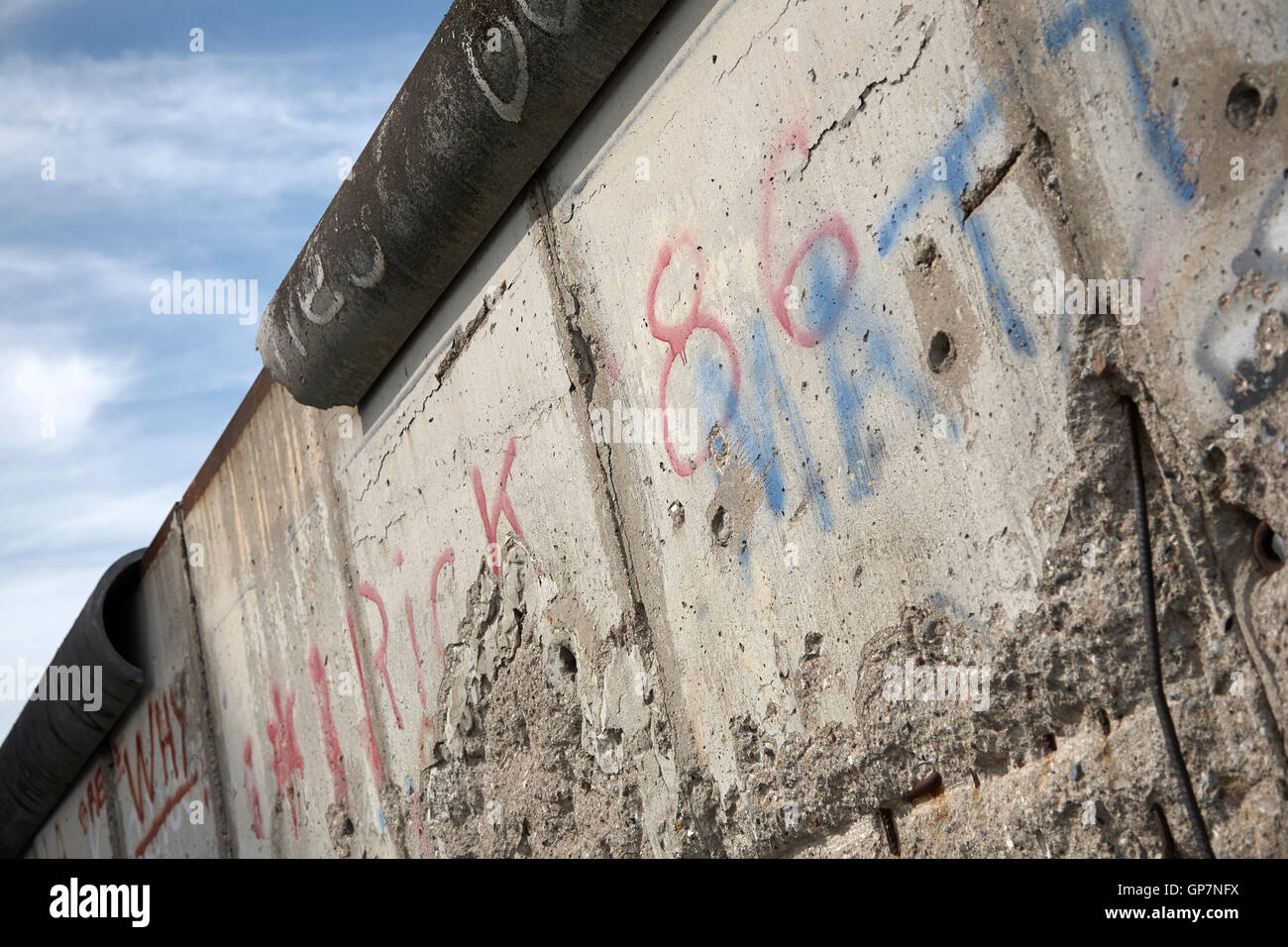 Remains of the decaying Berlin Wall Stock Photo