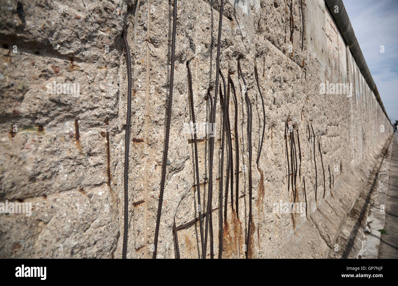 Remains of the decaying Berlin Wall Stock Photo