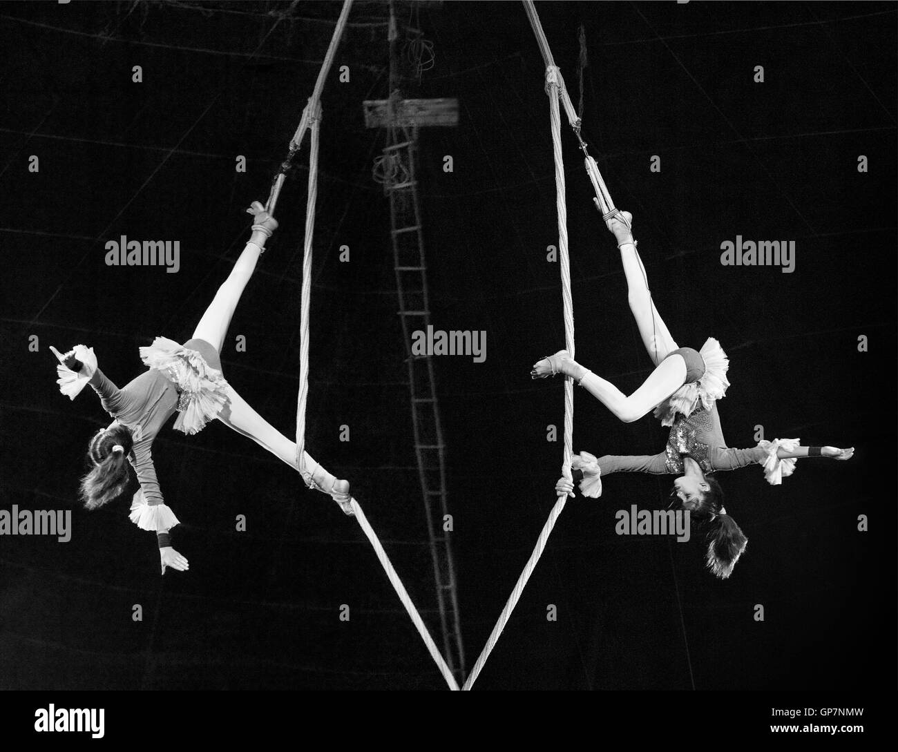 Aerial act in circus, india, asia Stock Photo