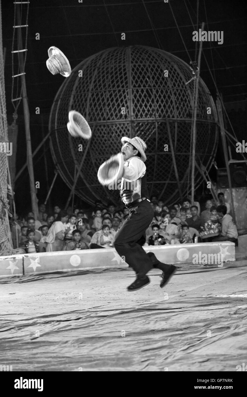 Juggler in circus, india, asia Stock Photo