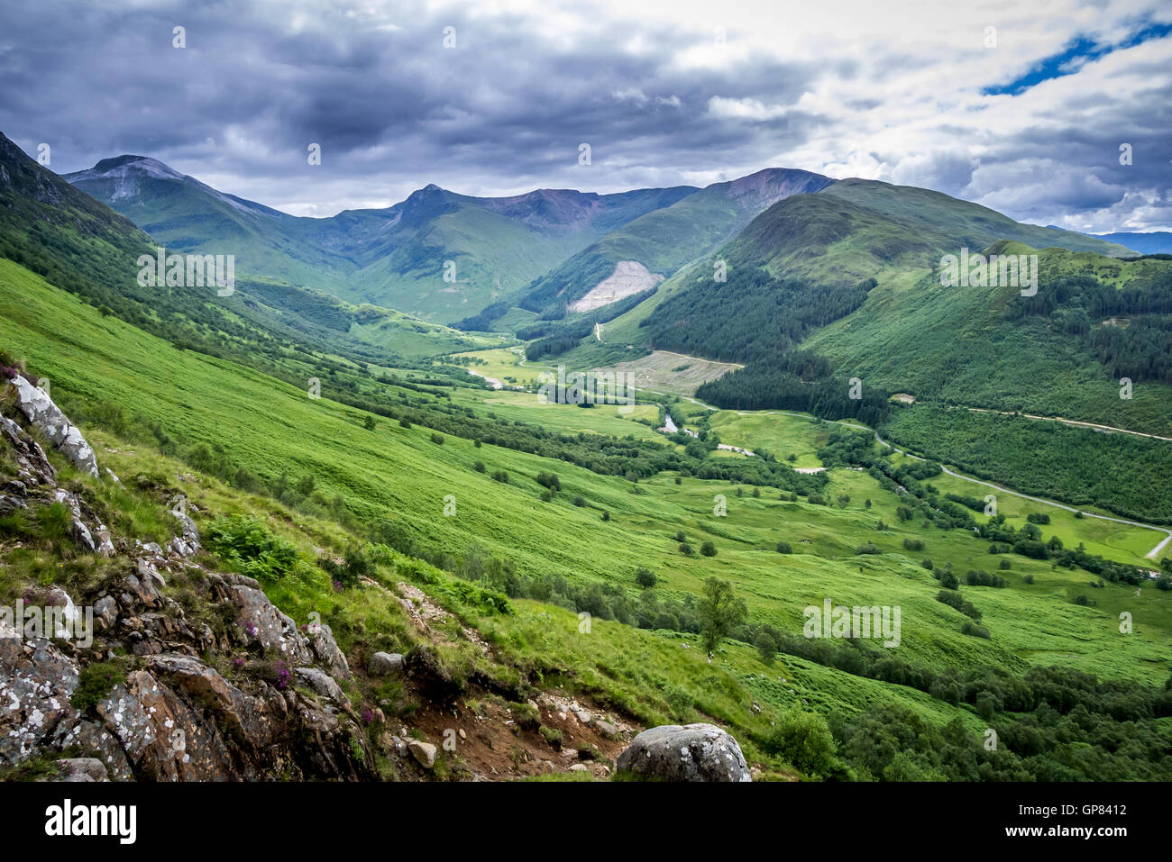 Looking down Glen Nevis from the track up to Ben Nevis Stock Photo Alamy