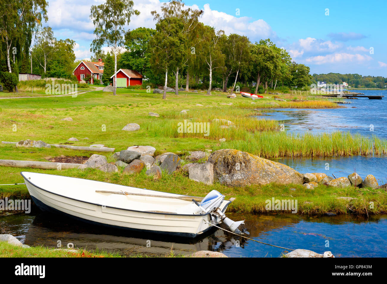 Skavkulla, Sweden - September 1, 2016: Living close to the sea is of growing concern for both government and private house owner Stock Photo