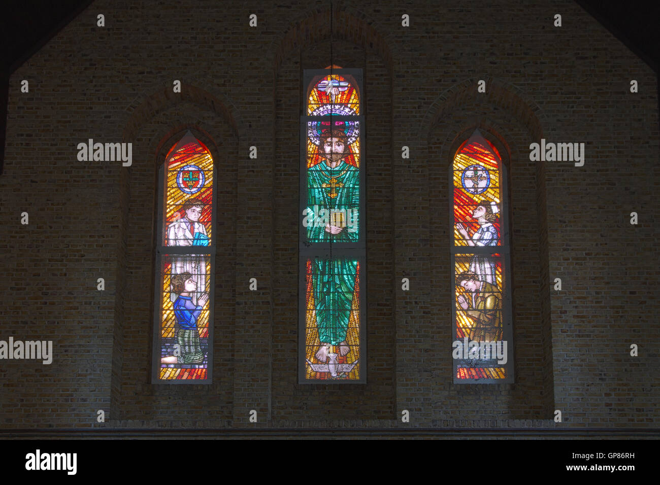 The unique stained glass window is the main feature of Severalls Chapel