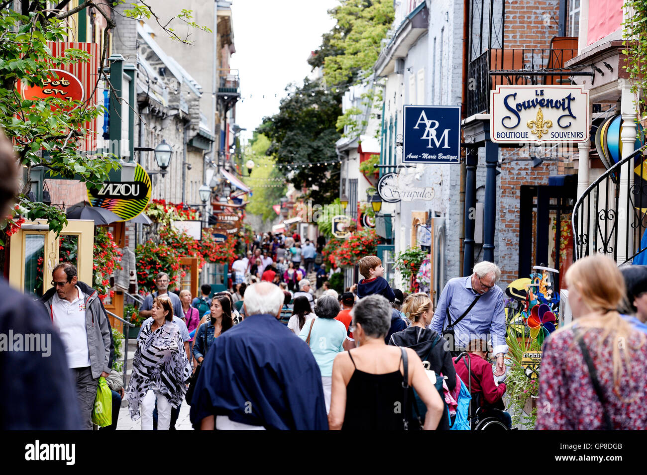 Rue SaintJean, Quebec, Canada Stock Photo Alamy