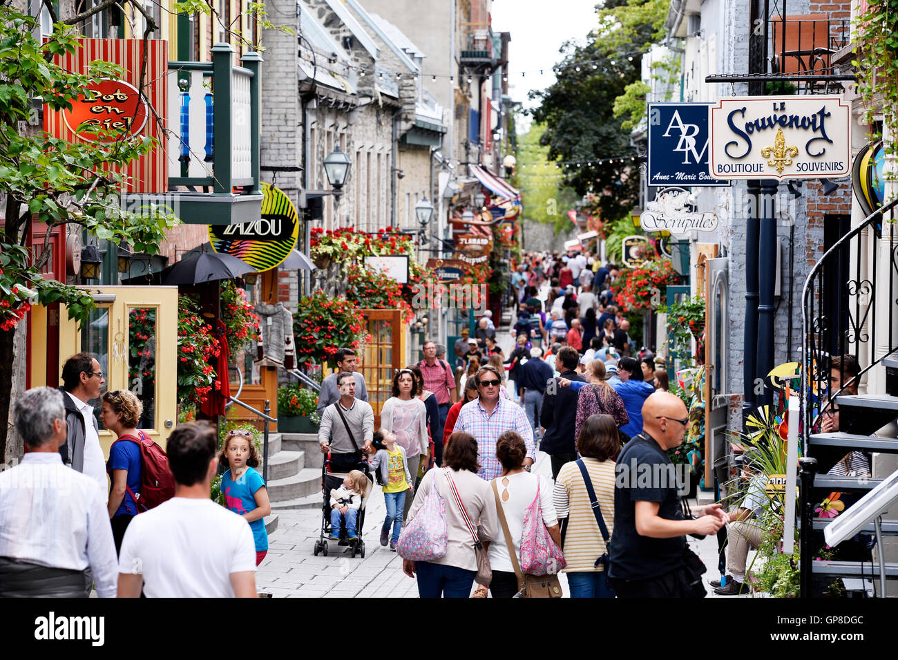 Rue SaintJean, Quebec, Canada Stock Photo Alamy
