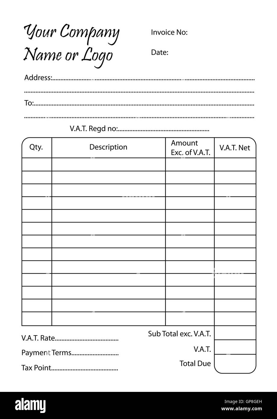 invoice book vector illustration of a bill pad template stock vector image art alamy