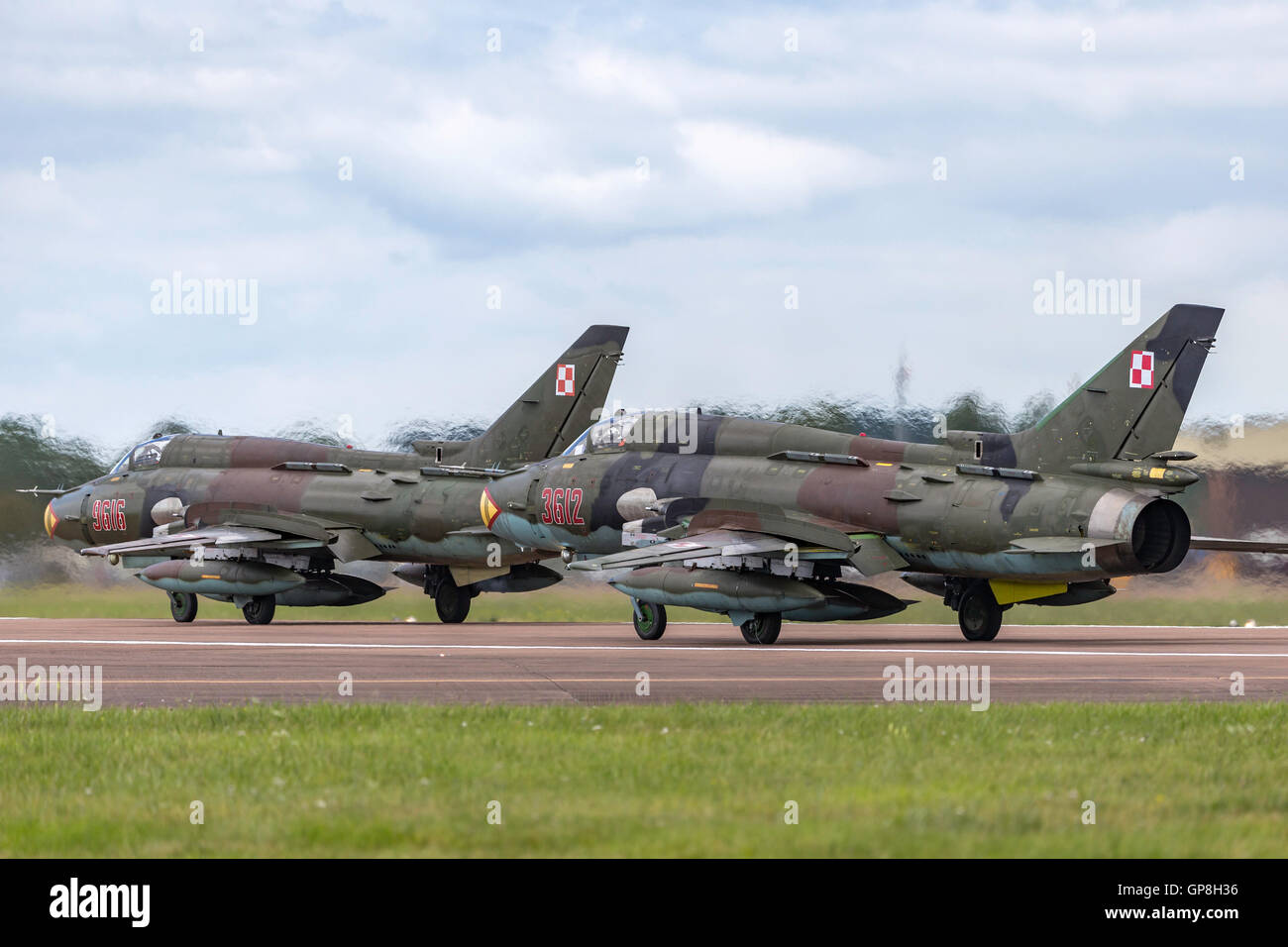 Polish Air Force (Siły Powietrzne) Sukhoi Su-22M4 “Fitter” attack aircraft Stock Photo