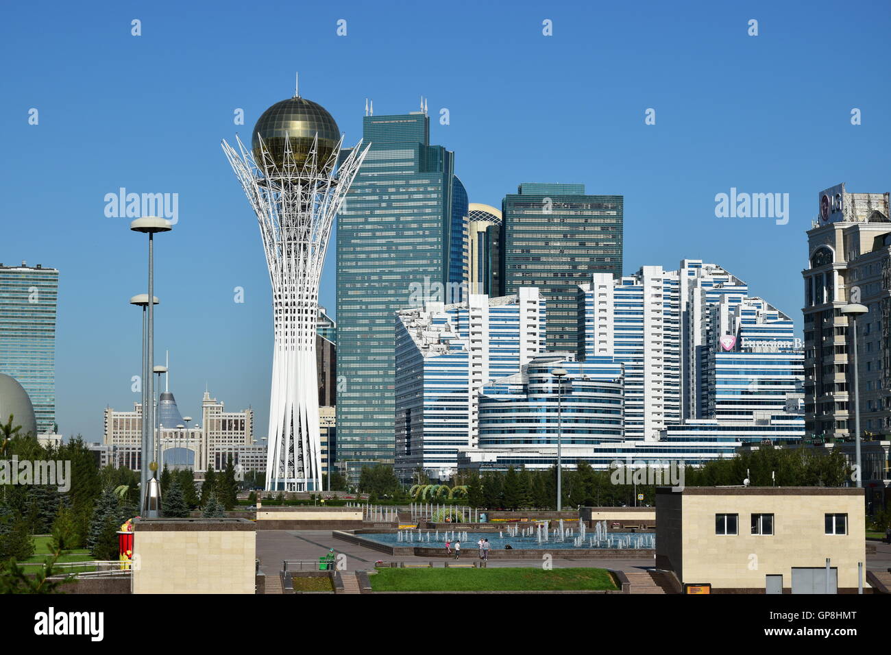 View of the BAITEREK tower in Astana, capital of Kazakhstan Stock Photo