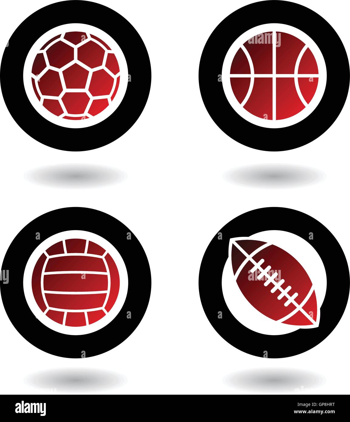 Sports balls icons isolated on a white background Stock Vector Image ...