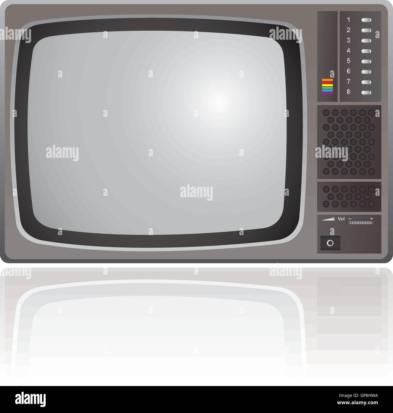 Old fashion, colour Television Stock Vector