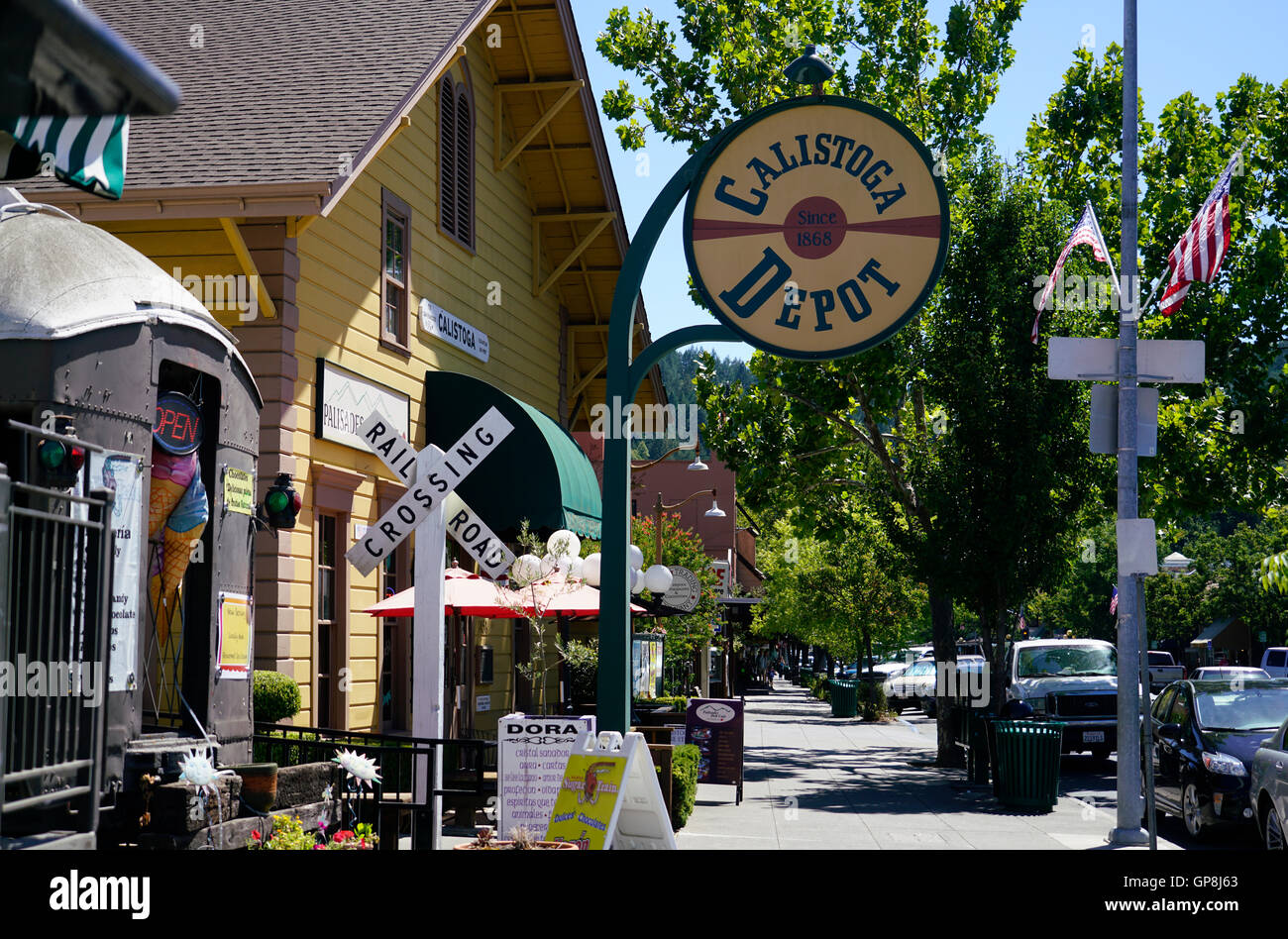 Historic Calistoga Depot Railroad Station in Lincoln Avenue.Nowadays a