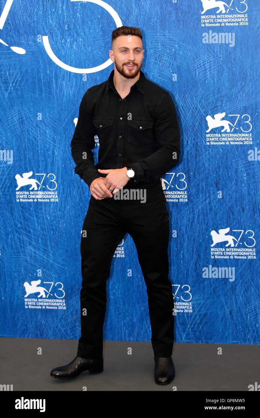 Venice, Italy. 2nd Sep, 2016. Aaron Taylor-Johnson attends a photocall for the film 'Nocturnal Animals' in competition at the 73rd Venice Film Festival in Venice, Italy, on Sept. 2, 2016. Credit:  Jin Yu/Xinhua/Alamy Live News Stock Photo