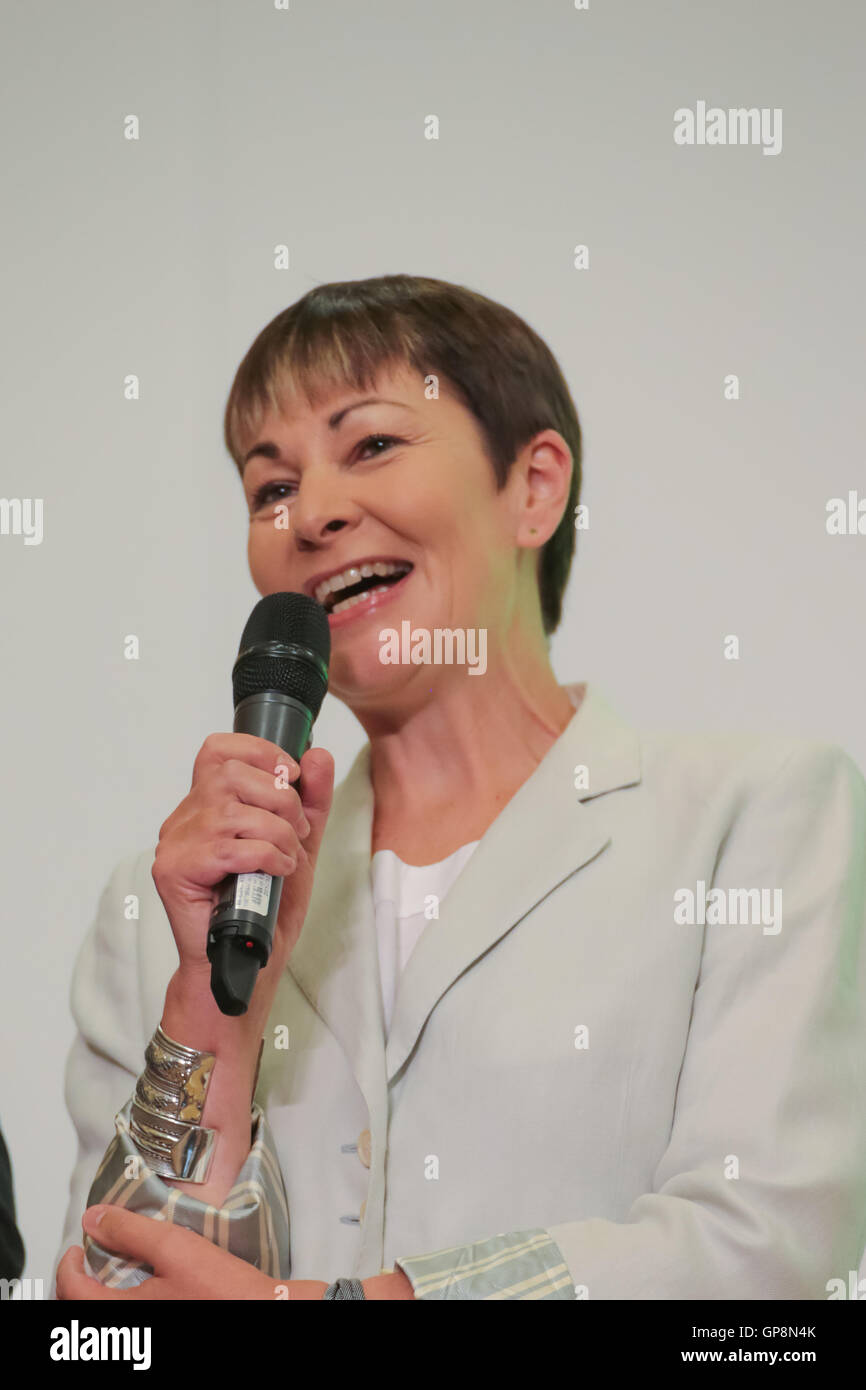 Caroline Lucas MP and co-Leader of the Green Party of England and Wales 2016 Stock Photo