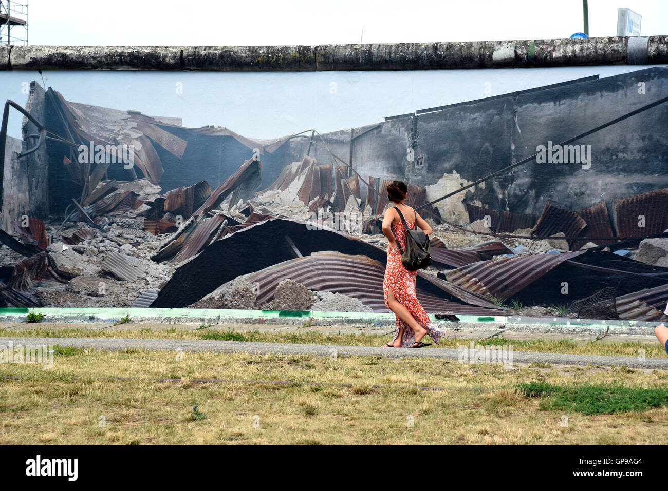 East Side Gallery Berlin Wall WAR ON WALL Exhibition Stock Photo